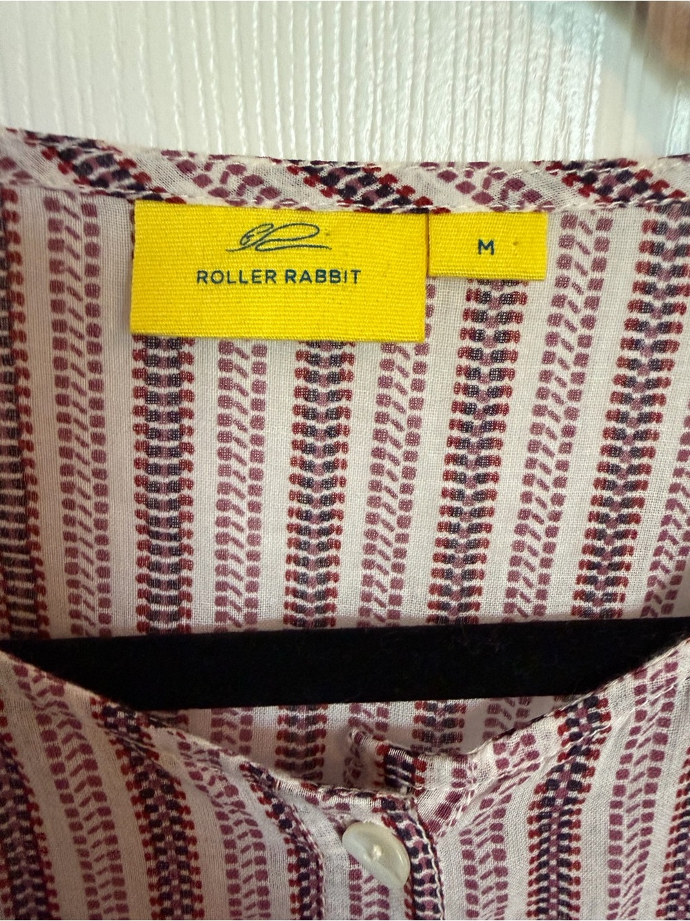 Roller Rabbit Mauve and White Striped Button-Front Sheer Maxi Dress M - Picture 3 of 3